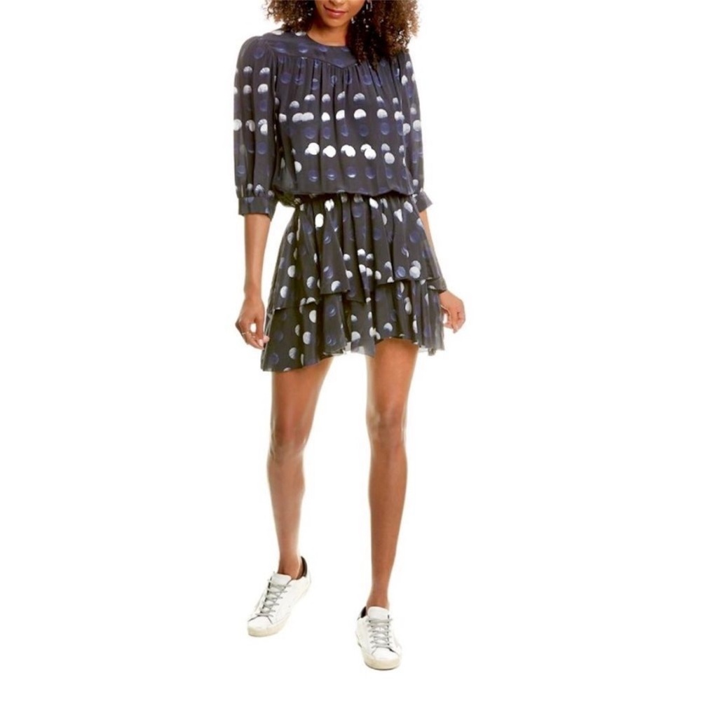 Zadig & Voltaire Rooka Dot Mini Silk Dress washable Marine XS - Picture 5 of 16